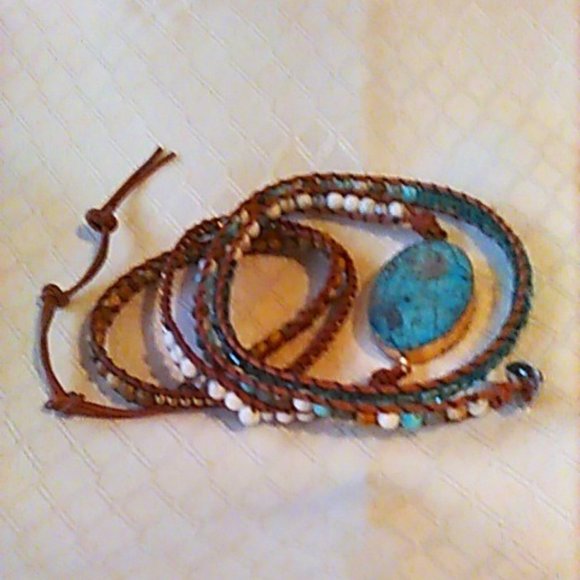 Spunky Soul Bracelet BOHO Wrap Handmade  Beaded Multi Color - Picture 1 of 9